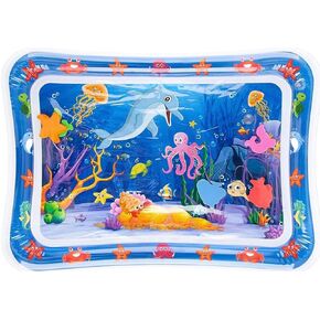Baby Toys: Tummy time mat with Vibrant Colors for Baby 0 6 9 12 18 Month Old | Inflatable Tummy time Water Play mat Supports Sensory Development, Strengthen Muscles