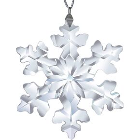 ERWEI Crystal Snowflake Ornament 3.7" Winter Star Crystal Ice Elf Pendant Hanging Ornament for 2023 Christmas Winter Party Holiday Home Decor Crystal Annual Snowflake Gift for Family Friends Couple