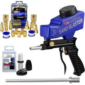 LE LEMATEC Sandblaster Bundle: Sand Blaster Gun Kit, Long Nozzle, Accessories & Fitting Kit