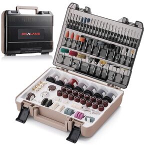 Rotary Tool Accessories Kit - 420PCS Rotary Tool Bits, PHALANX 1/8"(3.2mm) Diameter Shanks Universal Fitment with Carrying Case Easy Storage, Cutting Bits Polishing Wheel Carving Drilling Cleaning Etc