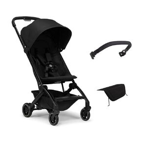 Joolz AER+ Bundle - Lightweight Stroller for Baby for Babies from 6 Months (up to 50 lbs) - Including Bumper Bar and Leg Rest - Comfortable & Compact - Space Black