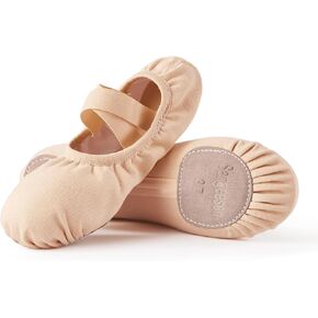 SANGEESON Women's Ballet Shoes Stretch Canvas Dance Slippers