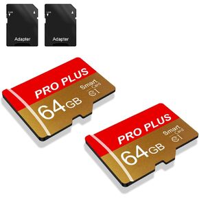 2 Pack SD Card 128GB with SD Adapter High Speed Memory Card, UHS-I C10 A1 Memory TF Card for Tablet/Mobile Phone/Camera/Car Audio/Game Console (TF162 Red Gold 128GB)