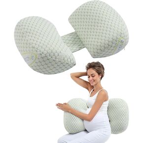 VEVOR Pregnancy Pillows for Side Sleeping, L-Shaped Maternity Pillow for Pregnant Women, Soft & Breathable Pregnancy Body Pillow with Washable Jersey Cover for Head Neck Belly Leg Support, Light Gray