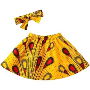 Baby African Print Skirt Dashiki Skirt Headband Set