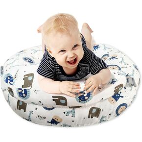 Nursing Pillow, Security Fence Baby Nursing Pillow for Bottle Feeding, Removable Cotton Cover, Plus Size Breastfeeding Pillows for Ergonomic Support for Mom and Baby (Khaki)