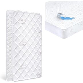 Crib Mattress + Waterproof Crib Mattress Protector Sheets Fitted
