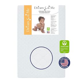 Dream On Me 3" Baby Crib Mattress in Moon Light, Fits All Mini & Portable Cribs Only, Dual Sided Support, Greenguard Gold and JPMA Certified, Easy to Clean and Remove Waterproof Vinyl Cover