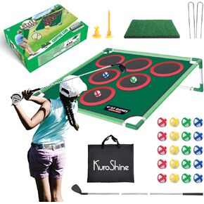 Golf Chipping Game Mat - Chip Games Sticky Practice Golf Game Set for Adults Kids Indoor Outdoor Backyard Garden Party - New Practice Golf Balls Putting Pitching Hitting Casual Golf Play Fun Mat