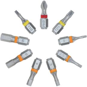 711L Color-Coded 9-Piece Hex Bit Set – 1/4" Drive | Extra 1mm Extended Base for Quick Release | Laser-Engraved Sizes | S2 Alloy Steel for Durability