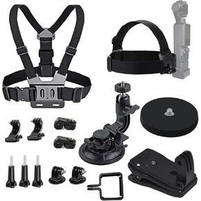 Head Strap Chest Mount Strap Backpack Clip Magnetic Mount Suction Cup Mount Compatible with DJI Osmo Pocket 3