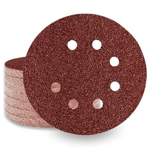 5-Inch 8-Hole Hook & Loop Sanding Discs, 50PCS - 40 Grit Sandpaper Discs, for Random Orbital Sander Pads
