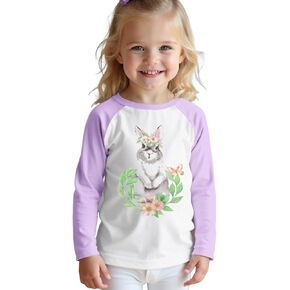 CM C&M WODRO Toddler Baby Boy Girl Easter Shirts Bunny Graphic T-Shirt Raglan Long Sleeve Kids Cute Rabbit Tees Tops