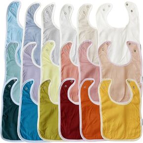 18-Pack Super Soft Baby Bibs, Light Boys Girls Drooling and Teething Bibs for 0-36 Months Infants Square Bib Set