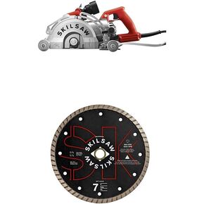 SKILSAW 15-Amp 7 InchMedusaw Worm Drive Saw for Concrete with Turbo Diamond Saw Blade (SPT79-00 & SPT4003)