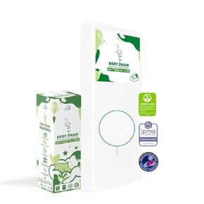 Dream On Me Baby Swan 5" Foam Crib & Toddler Bed Mattress in White I Mattress in Box I Greenguard Gold Certified I JPMA Certified
