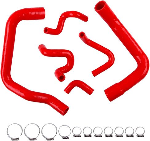 مجموعة أنابيب خرطوم المبرد من السيليكون لـ d Mustang GT LX Cobra 5.0 1986 1987 1988 1989 1990 1991 1992 1993 (أحمر) in Kuwait