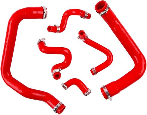 مجموعة أنابيب خرطوم المبرد من السيليكون لـ d Mustang GT LX Cobra 5.0 1986 1987 1988 1989 1990 1991 1992 1993 (أحمر) in Kuwait