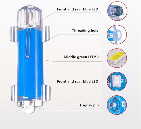 ضوء الصيد تحت الماء ، 2pcs IP68 LED مقاوم للماء ضوء وميض مع LED الأزرق والأخضر ، 4000+ ساعة العمر ، مصباح إغراء الطعم لصيد الأسماك في أعماق البحار في أعماق البحار in Kuwait