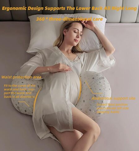Pregnancy Pillows for Sleeping, Maternity Pillow for Pregnant Women with Pillow Cover, Detachable Body Pillow for Pregnant Women, Pregnancy Wedge Pillows Support for Back, Legs, Belly, HIPS(Grey) in Kuwait