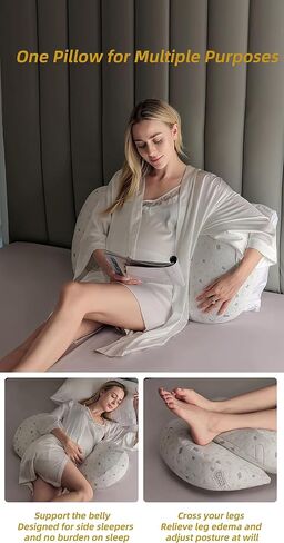 Pregnancy Pillows for Sleeping, Maternity Pillow for Pregnant Women with Pillow Cover, Detachable Body Pillow for Pregnant Women, Pregnancy Wedge Pillows Support for Back, Legs, Belly, HIPS(Grey) in Kuwait