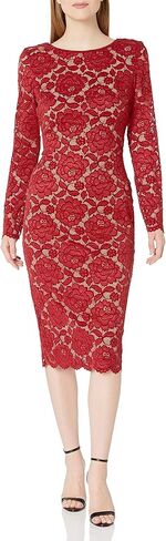 Dress the Population Women's Emery Sequin, Knee-Length, Bodycon, Scoop Neck Dress, White Multi, Small in Saudi Arabia