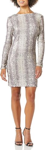 Dress the Population Women's Emery Sequin, Knee-Length, Bodycon, Scoop Neck Dress, White Multi, Small in Saudi Arabia