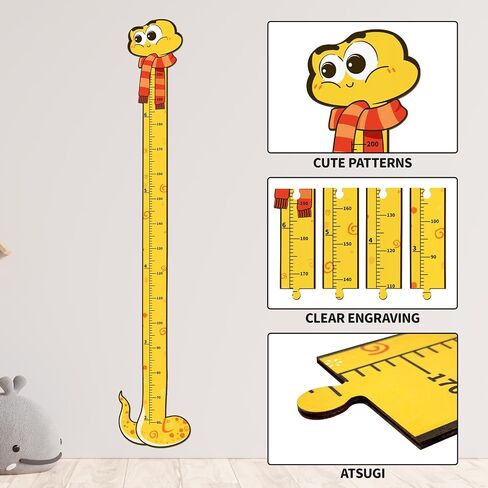Wooden Growth Chart for Kids, Snake Height Chart for Boy Girls, Measuring Board for Kids Height,for Child's Room,Nursery Decor Decoration Wall Art (Snake) in Saudi Arabia