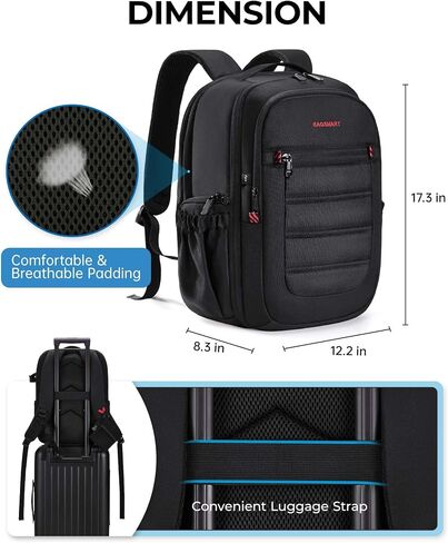 BAGSMART Camera Backpack, Expandable DSLR SLR Camera Bags for Photographers, Photography Travel Backpack with 15.6" Laptop Compartment, Rain Cover & Tripod Holder, Black in Saudi Arabia