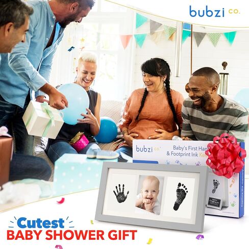 Baby Handprint Kit & Footprint Photo Frame for Newborn Girls and Boys, Unique Baby Shower Gifts Set for Registry, Memorable Keepsake Decorations for Room Wall or Nursery Decor (White) in Saudi Arabia