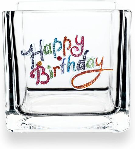 THE QUEENS' JEWELS Leopard Heart Jeweled 4x4 Candle Holder Vase - Unique Gift for Women, Birthday, Cute, Fun, Cocktail, Queen, Not Painted, Decorated, Bling, Bedazzled, Rhinestone in Saudi Arabia