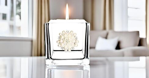 THE QUEENS' JEWELS Leopard Heart Jeweled 4x4 Candle Holder Vase - Unique Gift for Women, Birthday, Cute, Fun, Cocktail, Queen, Not Painted, Decorated, Bling, Bedazzled, Rhinestone in Saudi Arabia
