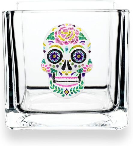 THE QUEENS' JEWELS Leopard Heart Jeweled 4x4 Candle Holder Vase - Unique Gift for Women, Birthday, Cute, Fun, Cocktail, Queen, Not Painted, Decorated, Bling, Bedazzled, Rhinestone in Saudi Arabia