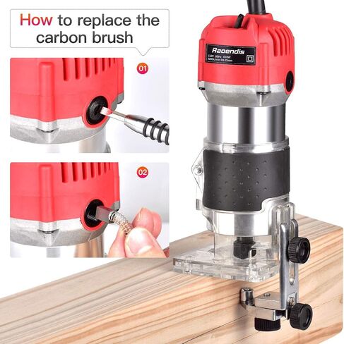Compact Wood Palm Router Tool Hand Trimmer Woodworking Joiner Cutting Palmming Tool 30000R/MIN 650-800W 110V with 12PCS 1/4" Router Bits in Saudi Arabia