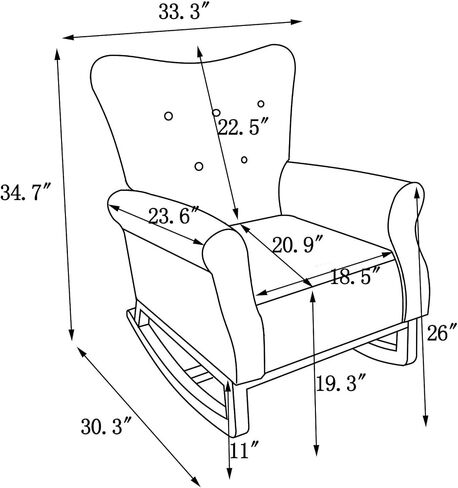 Nicbex High Back Rocking Chair Nursery Glider Chair for Nursery Velvet Upholstered Baby Rocking Chair Baby Glider Rocker,Purple in Saudi Arabia