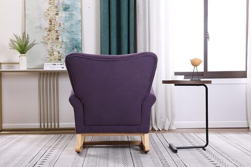 Nicbex High Back Rocking Chair Nursery Glider Chair for Nursery Velvet Upholstered Baby Rocking Chair Baby Glider Rocker,Purple in Saudi Arabia