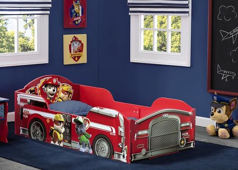 Delta Children Wood Toddler Bed, Nick Jr. PAW Patrol + Serta Perfect Slumber Dual Sided Recycled Fiber Core Toddler Mattress (Bundle) in Kuwait