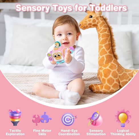 Toddler Toys, Busy Board for 1 Year Old, Montessori Toys for Babies 12-36 Months, Sensory Toys for Toddlers 1-3, One Year Old Girl Birthday Gifts, Travel Activities Lnearning Toys in Kuwait