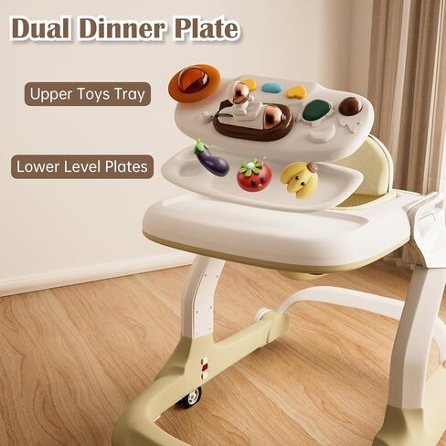 Baby Walker with Wheels,Music and Lights Baby Walker with 9 Adjustable Heights,Baby Walkers and Activity Center with Foot Pads,Anti-Fall Baby Walker and Bouncer Combo for Boys Girls Babies 6-18 Months in Saudi Arabia