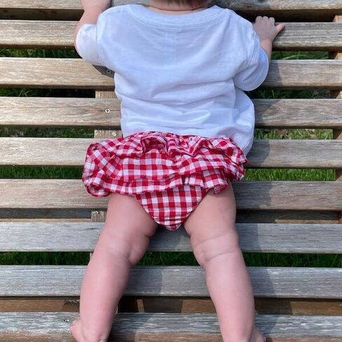Newborn Infant Baby Girl Ruffle Diaper Covers Bloomers Striped Plaid Shorts Summer Outfits in Saudi Arabia