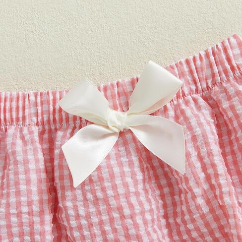 Newborn Infant Baby Girl Ruffle Diaper Covers Bloomers Striped Plaid Shorts Summer Outfits in Saudi Arabia