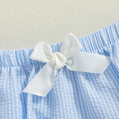 الأطفال المولود الجديد طفلة حفاضات الكشكش يغطي Bloomers مخططة السراويل السراويل الصيفية in Kuwait