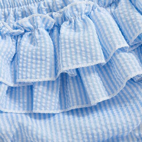 الأطفال المولود الجديد طفلة حفاضات الكشكش يغطي Bloomers مخططة السراويل السراويل الصيفية in Kuwait