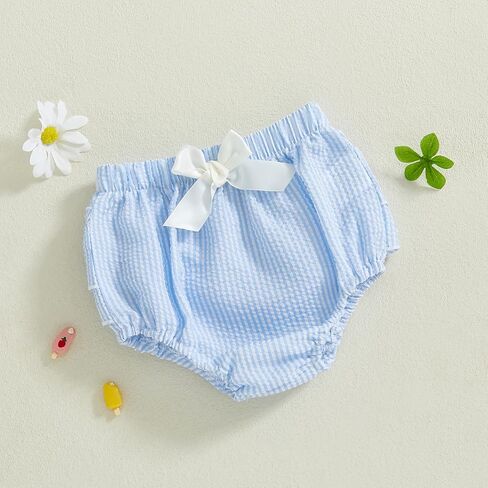 الأطفال المولود الجديد طفلة حفاضات الكشكش يغطي Bloomers مخططة السراويل السراويل الصيفية in Kuwait