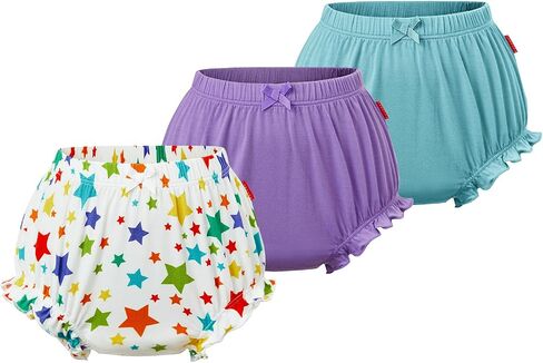 Bamboo Viscose Diaper Covers for Girls Infant and Toddler 3-Pack Ruffle Baby Bloomers in Kuwait