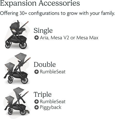 UPPAbaby Vista V3 Stroller + Bassinet V3 - Convertible Single-to-Double Stroller System- Bassinet, Toddler Seat, Bug Shield, Rain Shield Included - Theo (Dark Taupe/Silver Frame/Chestnut Leather) in Saudi Arabia