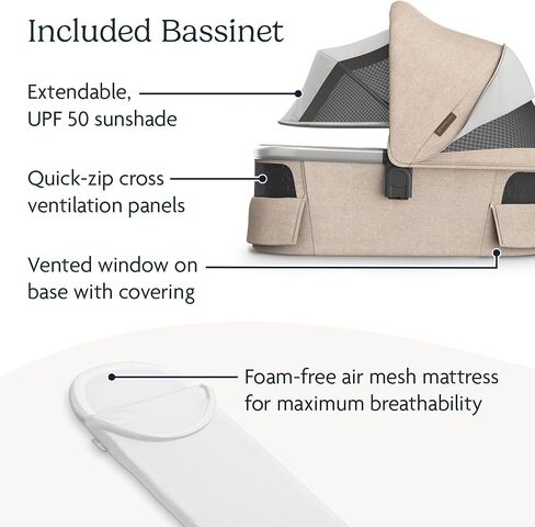 UPPAbaby Vista V3 Stroller + Bassinet V3 - Convertible Single-to-Double Stroller System- Bassinet, Toddler Seat, Bug Shield, Rain Shield Included - Theo (Dark Taupe/Silver Frame/Chestnut Leather) in Saudi Arabia