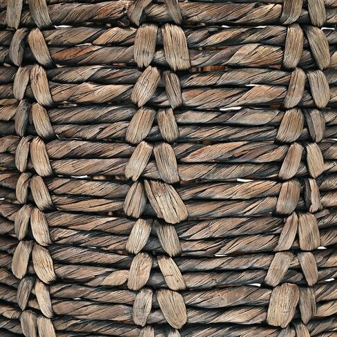 happimess BSK1003B Laurel 19.49" Bohemian Handwoven Abaca Hamper Basket with Handles, Brown for Storage and Decoration in Bathroom, Bedroom, Living Room in Kuwait