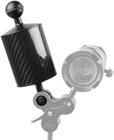 D60mm الألياف الكربونية العائمة ذراع لترتيل ، ذراع مائية ، ذراع مزدوج الكرة خفيفة الوزن للكاميرا تحت الماء ، صينية الغوص ، ضوء الفيديو ، و strobe (أسود ، D60mm 5 بوصة) in Kuwait