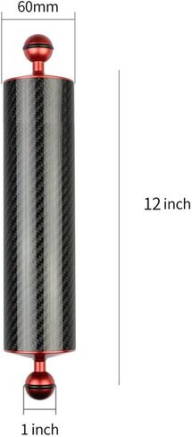 D60mm الألياف الكربونية العائمة ذراع لترتيل ، ذراع مائية ، ذراع مزدوج الكرة خفيفة الوزن للكاميرا تحت الماء ، صينية الغوص ، ضوء الفيديو ، و strobe (أسود ، D60mm 5 بوصة) in Kuwait